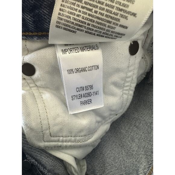 Agolde Parker Cut Off Distressed Jean Shorts Raw Hem Blue Denim Women's Size 27 - Picture 8 of 12